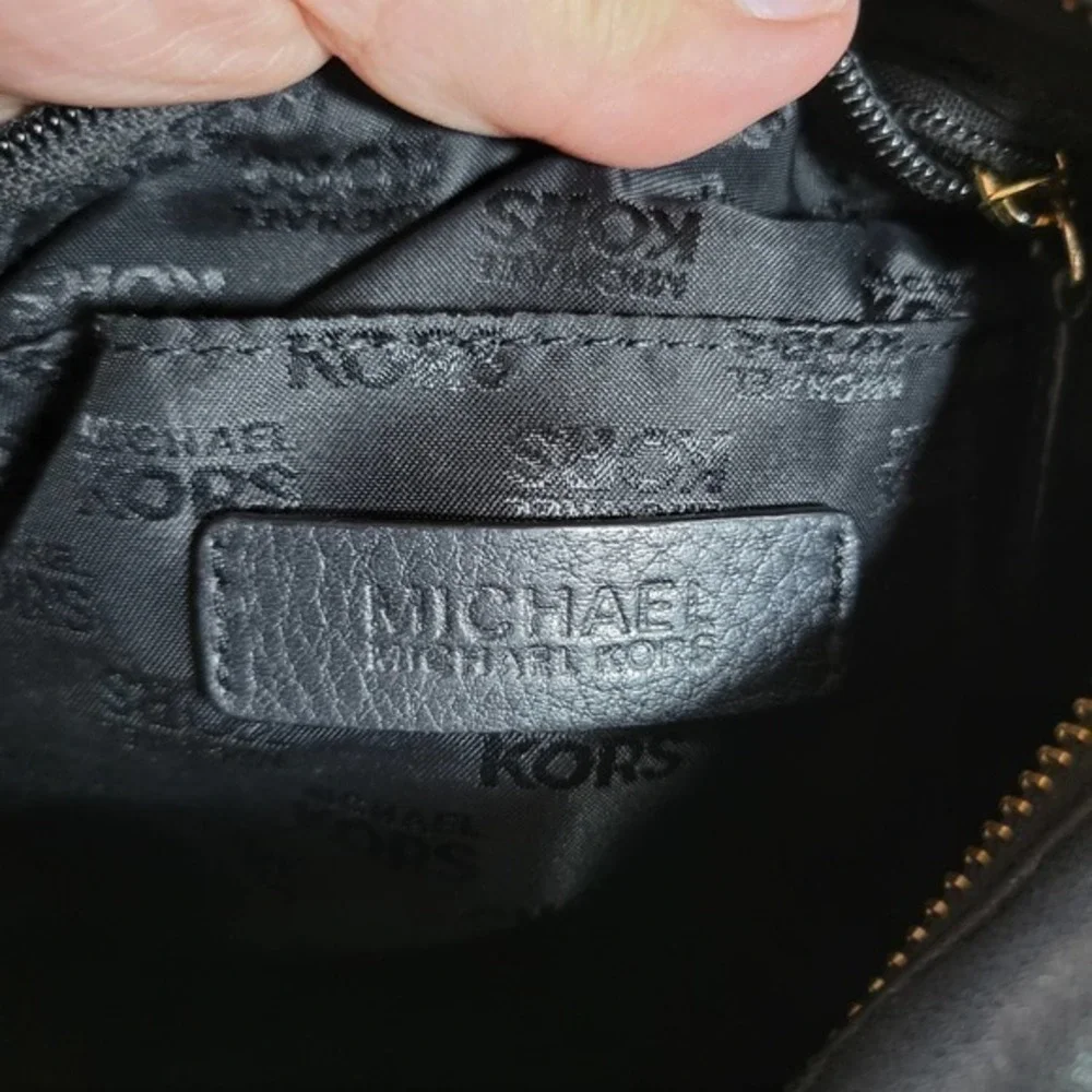 Michael Kors Black Pebbled Leather Margo Satchel